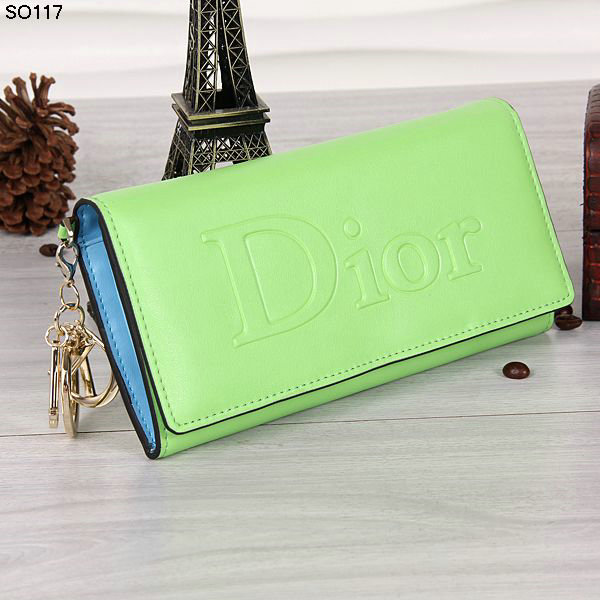 dior wallet calfksin leather 117 green&blue